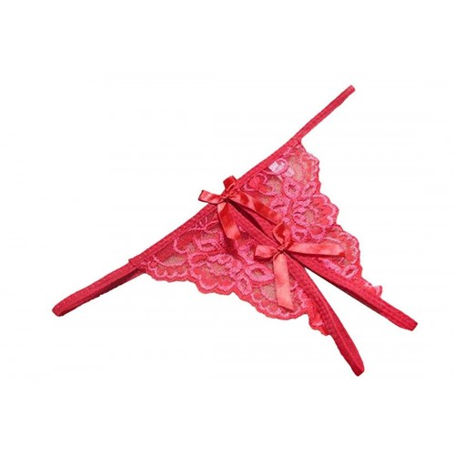 Exotic Animal Chain Thong- Red