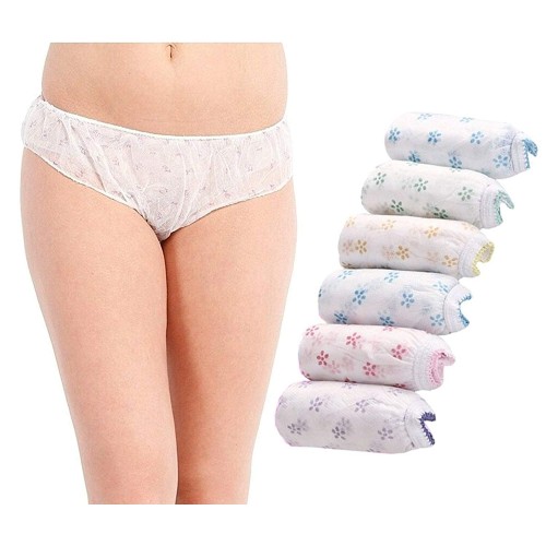 FooFaa Pack of 6 - Ladies Women Girls Use & Throw Disposable Panties Set Non -Woven Panty